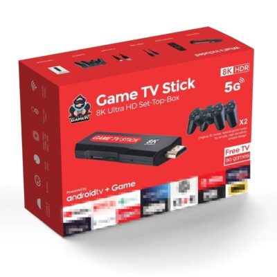 Game Tv Stick 8K Ultra HD Com 2 Comando Sem Fios